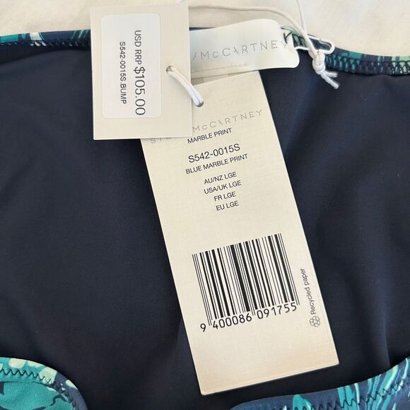NWT Stella McCartney Bikini Bottoms Blue Marble Print Large String Bikini - Picture 4 of 7